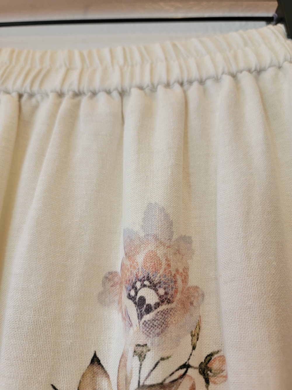House of Harlow 1960 Floral Linen Blend Tiered Midi Skirt Cream Blush Size S - Picture 5 of 13